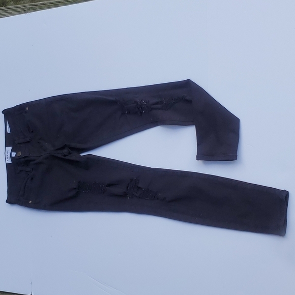 FRAME Skinny Distressed Front Black Jeans 24 - Picture 1 of 5